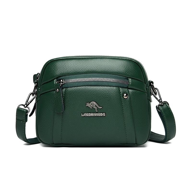 New Women's Bags Small Round Bags, Korean Style Fashion Crossbody Bags Soft Leather Middle-aged Women's Mother's Bags Trendy