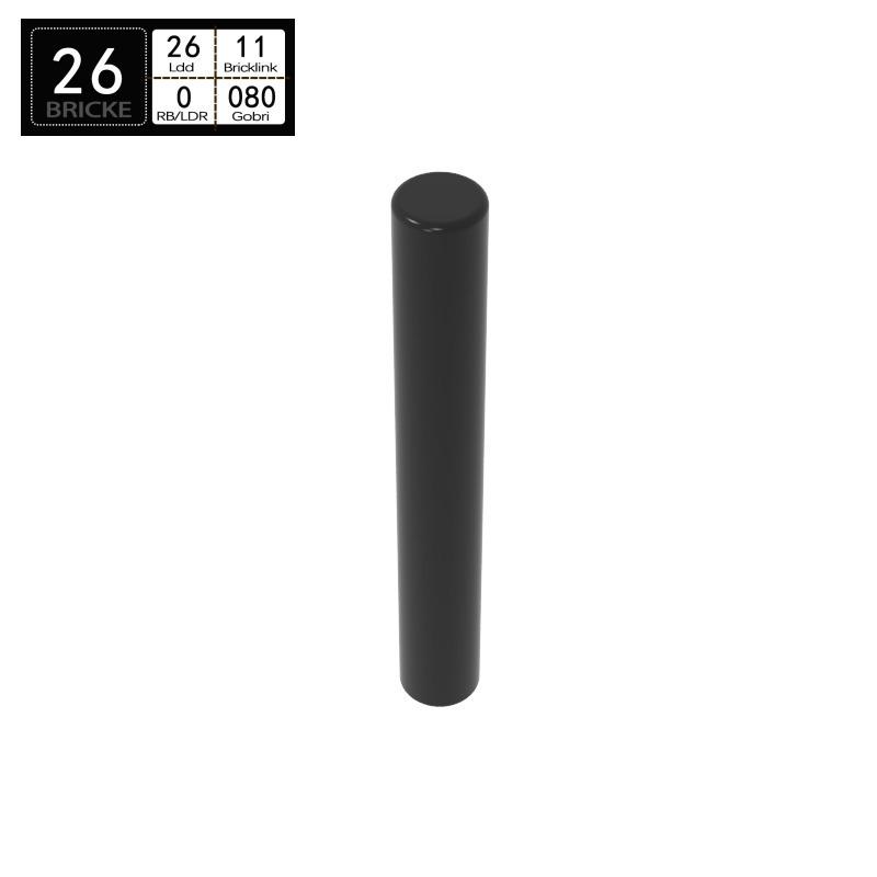 BRICKE 1x3 Round Bar Building Blocks (23.8 Length) - Compatible with Lego Models 87994, 17715, 19385 DIY.