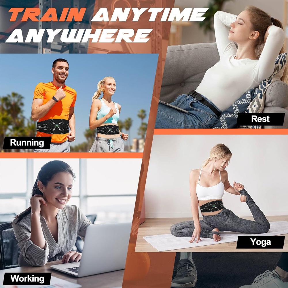 Electric Abs Toning Training Belt EMS Body Slimming Belt Waist Trimmer Abdomen Muscle Stimulator Weight Loss Massager Men Women