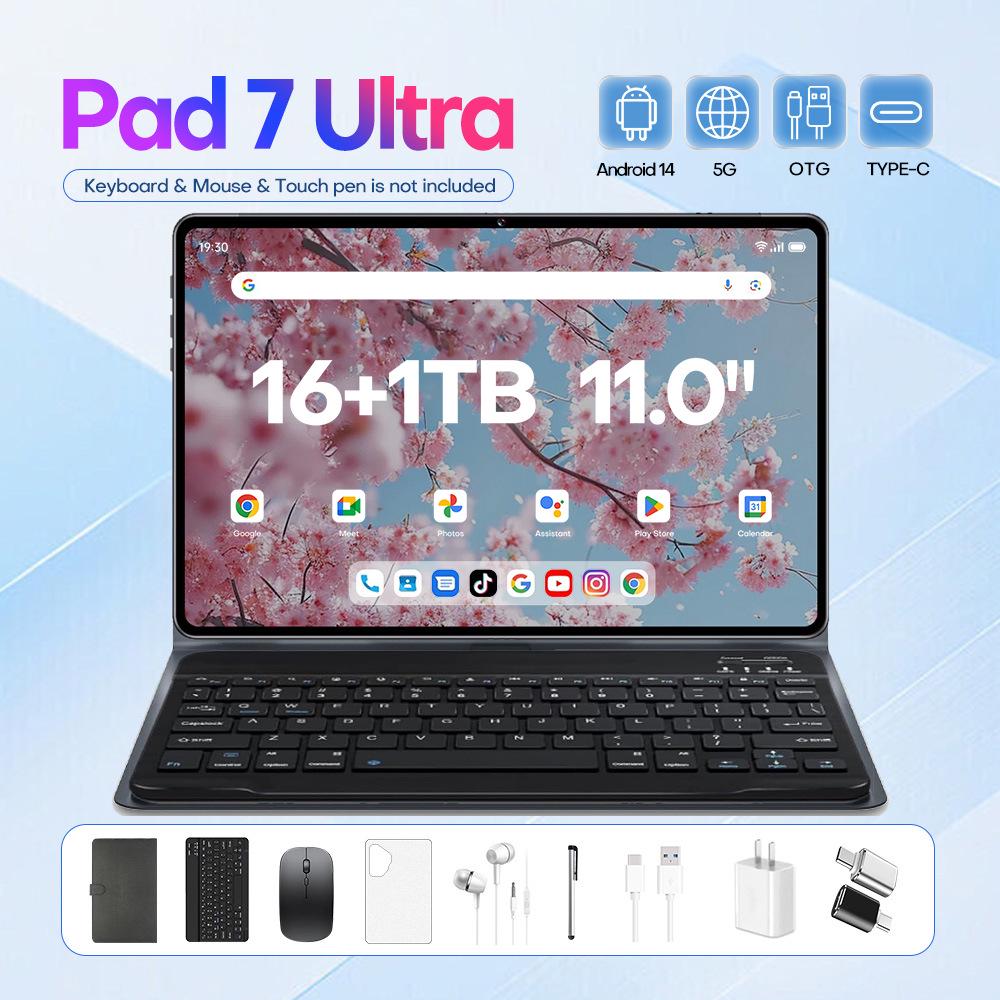 Планшетный ПК Pad 7 Ultra 10,1 дюйма с поддержкой звонков, двумя SIM-картами, двойным режимом ожидания, доступен в конфигурациях 16 ГБ + 1 ТБ