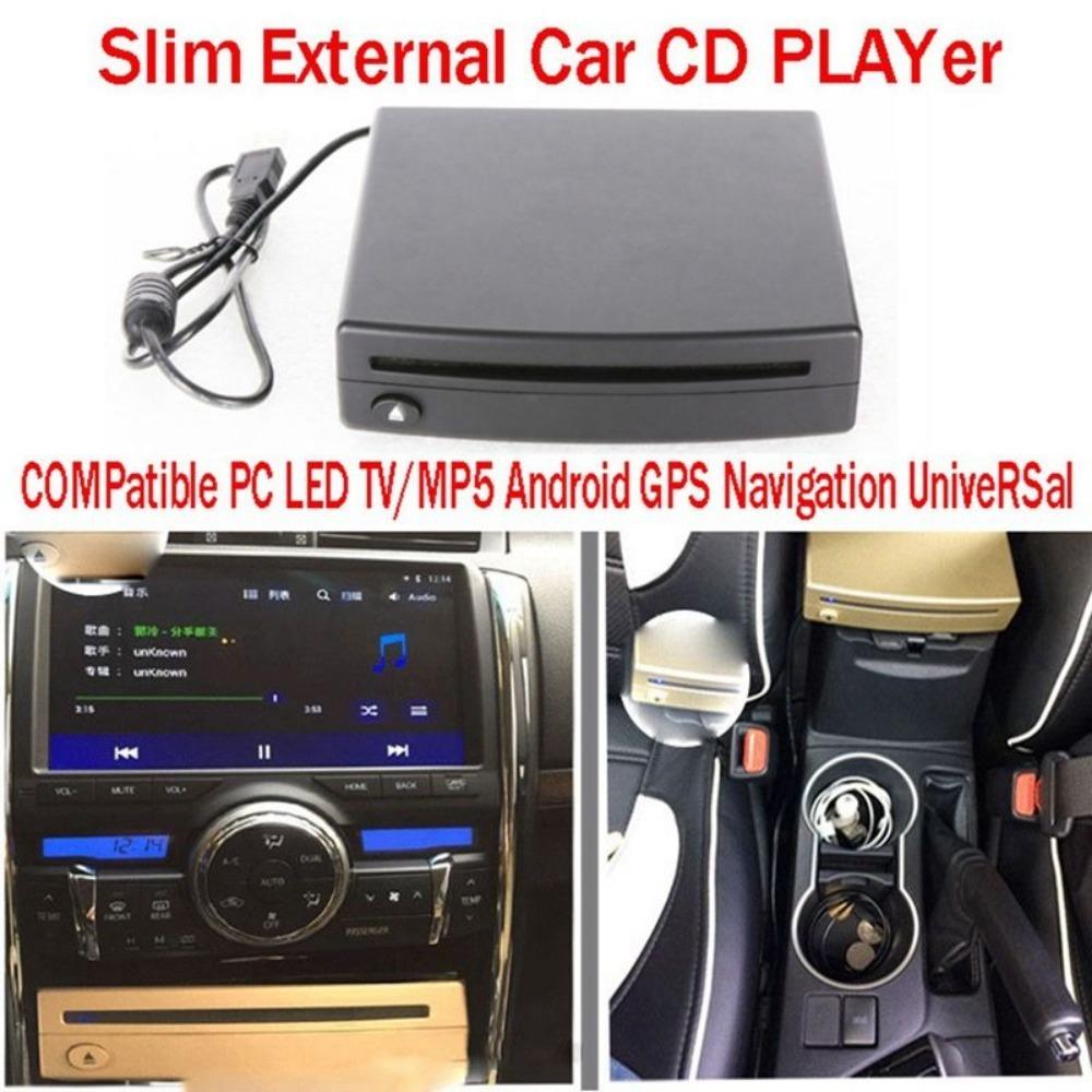 Супертонкий USB-питание, внешний автомобильный CD-DVD-плеер, совместимый с ПК, светодиодным телевизором, MP5, мультимедийный плеер, автомобильные аксессуары