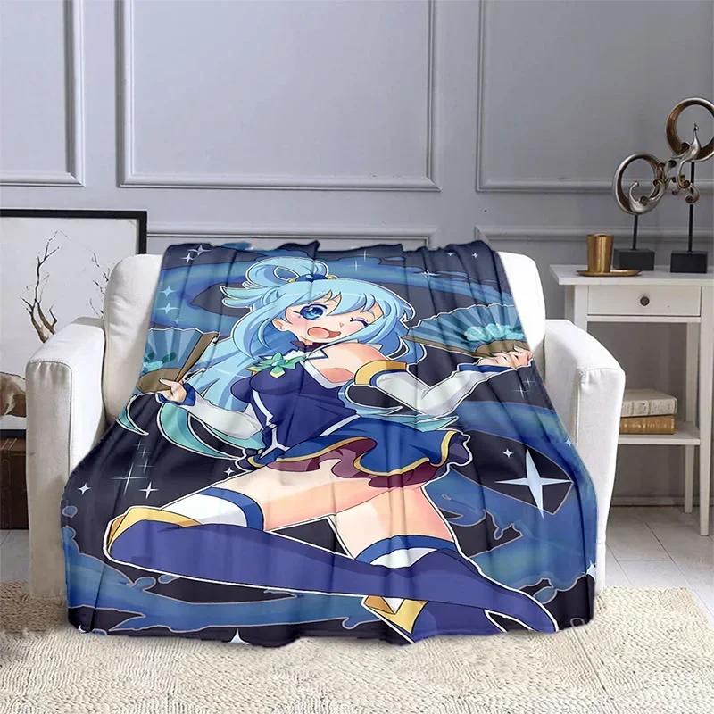 KonoSuba Gods Blessing on This Wonderful World Cartoon Megumin Soft Flannel Throw Blanket for Sofa Living Room Warm Cozy