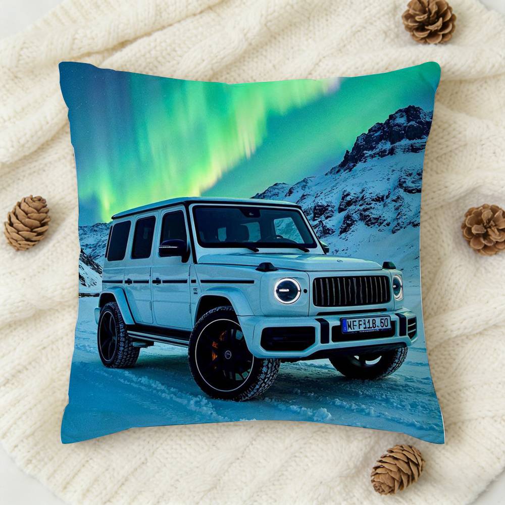 Car MMercedesES G Doublesided Printed Square Decorative Cushion Cover for Sofa Living Room Home Decor