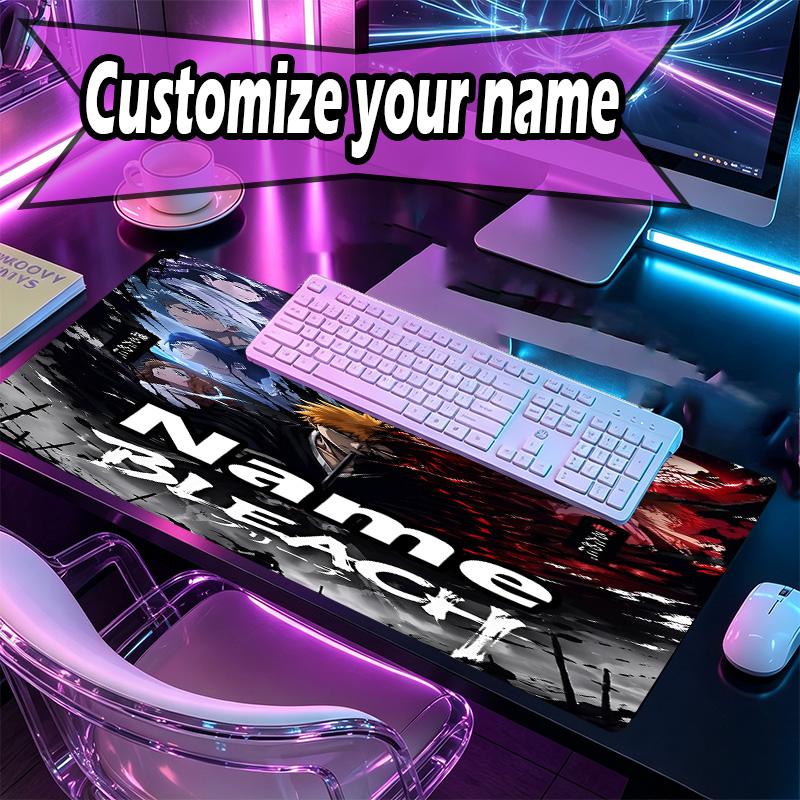 Custom Name Personalized BLEACH Pattern Mousepad, Laptop PC Desk Mat, Decorative Desk Mat for Home Keyboard Pad Gift
