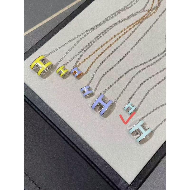 H Home Enamel Letter Necklace 18k Gold Plated Large Pendant Clavicle Chain Men Women