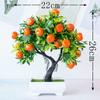 Plastic Artificial Fruit Tree Realistic Fruit Plant Potted Durable Artificial Orange Tree  Indoor