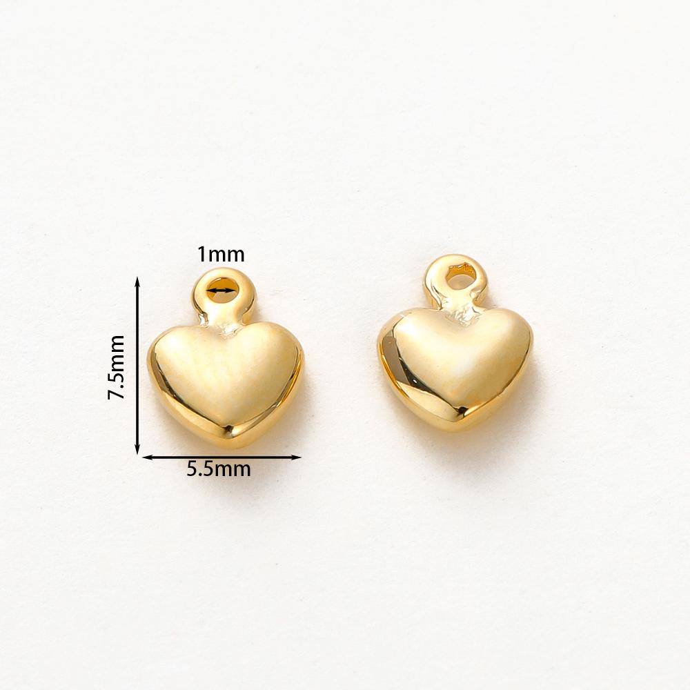 20 шт. Латунные мини-подвески в форме сердца, покрытые золотом 14K 18K, для изготовления ювелирных изделий, ручной работы, DIY, подвески для сережек, фурнитура, компоненты