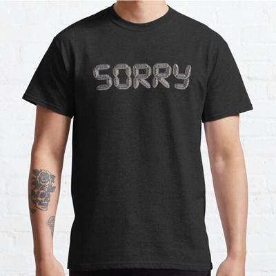 Плюс Размер S-3XL SORRY Печатная футболка Мужские топы Модная одежда Футболки
