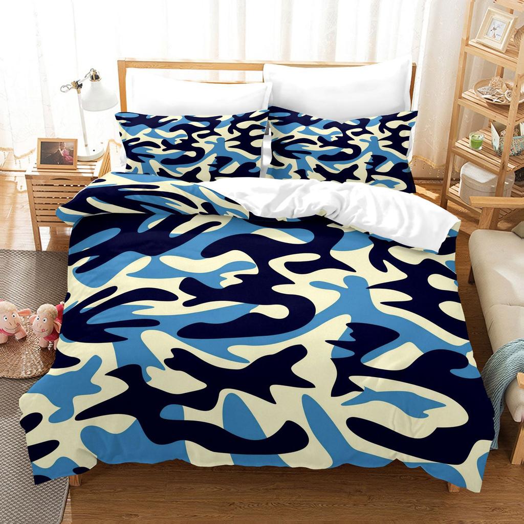 Military Camouflage Series Camouflage Color Three-Piece Quilt Cover