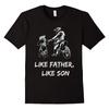 Men's Cotton Casual T-Shirt Like Father - Like Son Motocross Biker T-Shirt Black S-3XL