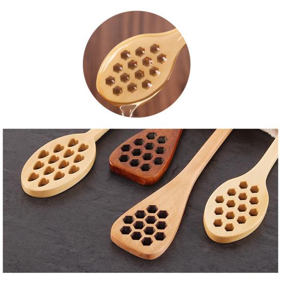 Ложка для перемешивания с отверстием, длинная ручка, многофункциональная деревянная палочка для смешивания, посуда, пищевой мед, кофе