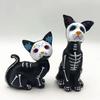 День Мертвых Фигурка Собаки и Кошки Статуэтка на Хэллоуин Сахарные Черепа Статуэтка Животного Изделия из Смолы Украшения для Дома и Стола
