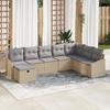 VidaXL 8-Piece Garden Sofa Set with Beige Cushions Rattan 3359329