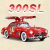 1/24 Scale BENZ 300SL Toys Cars Alloy Diecast Model 4 Doors Opened Front Wheel Steering Sound Light Vehices for Children's Gift