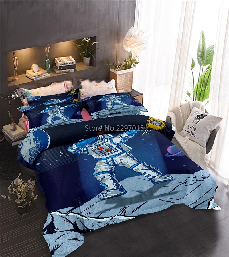 Universe Astronaut Printed Bedding Set 3d Duvet Cover Pillowcase 2/3pcs Twin Full Queen King Size Bedclothes Home Textile Gifts