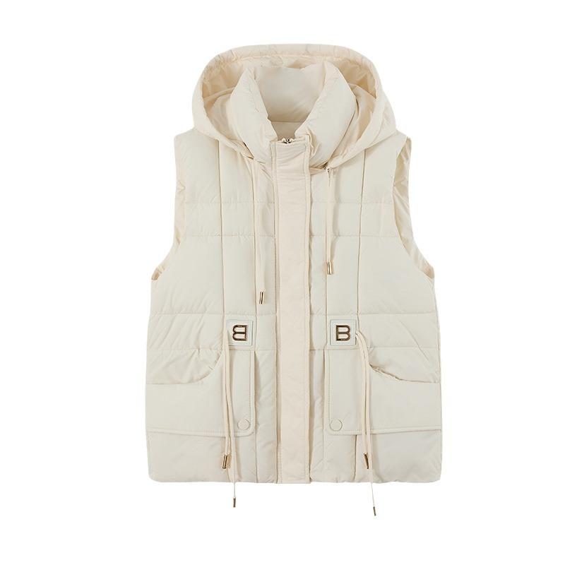 New Autumn and Winter Women's Fashionable Down Cotton Vest Vest Vest Loose and Versatile Outer Wear Cotton Vest