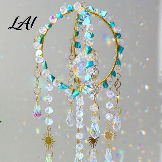 Sophisticated Balcony Decor Crystal Suncatcher Hanging Ball Prism Rainbow Maker Pendant Glittering Window for Garden Patio Backyard Car Home