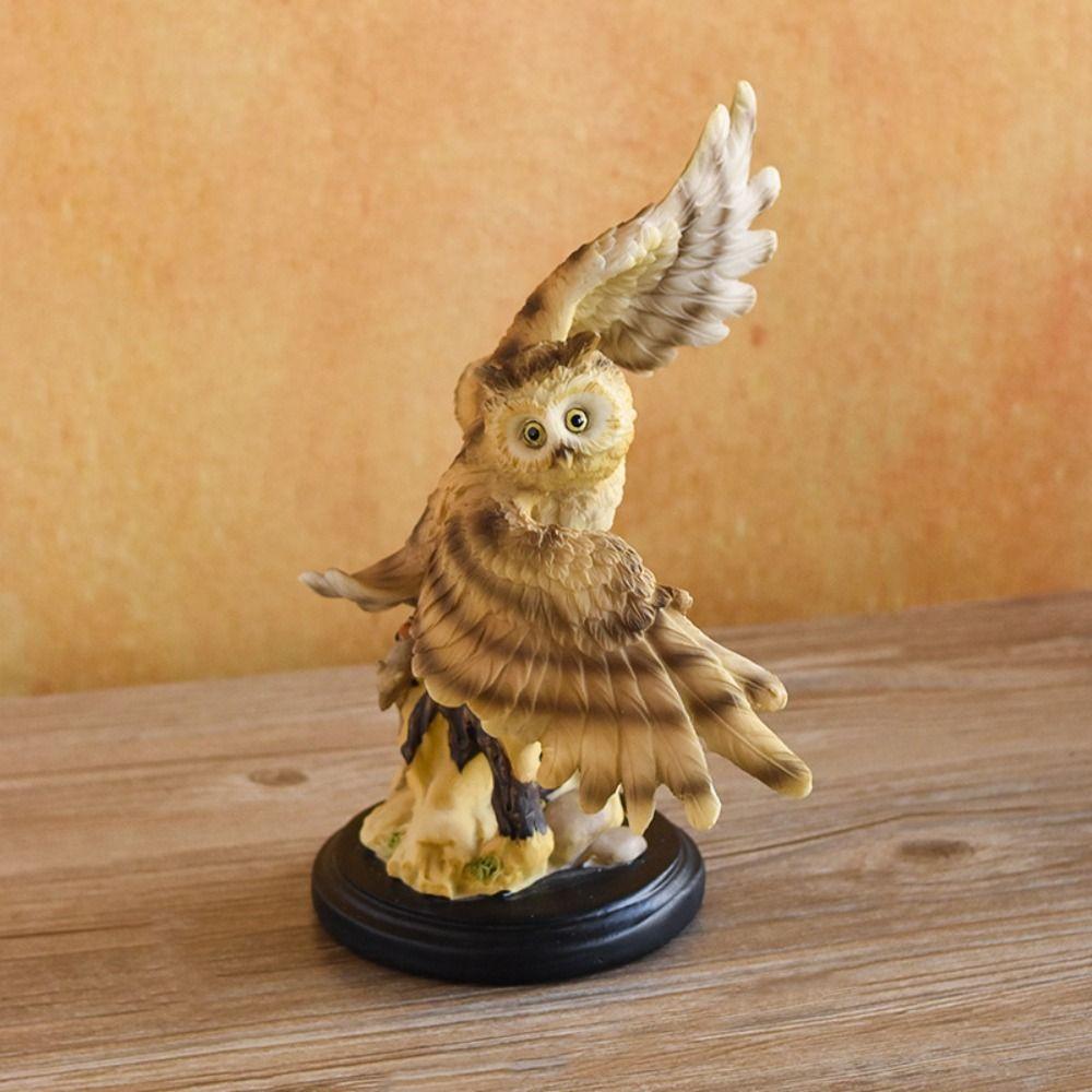 Креативное украшение в виде совы, смола, миниатюрная фигурка, скульптура, поделки, статуэтка животного, подарок
