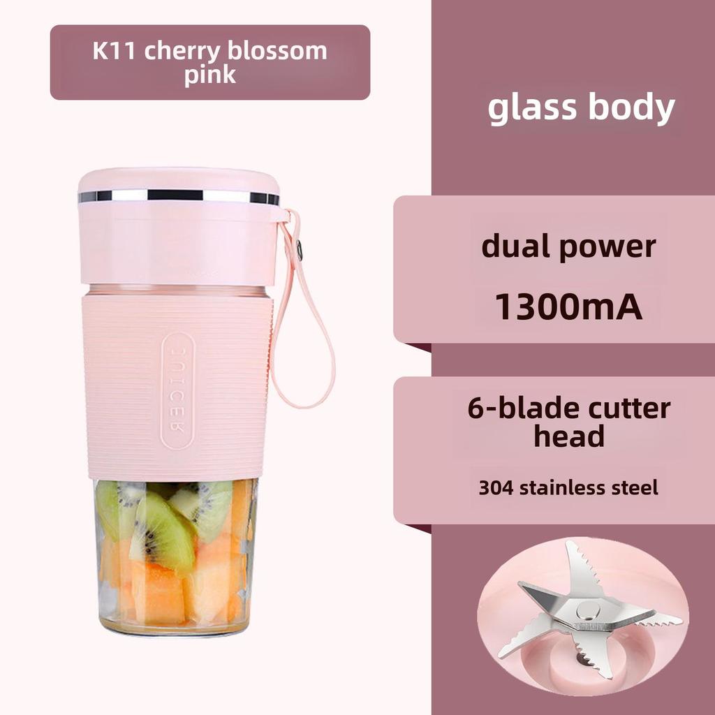 Portable Multi-Function Juicer: Rechargeable Glass Cup for Home, Office, or Student Use