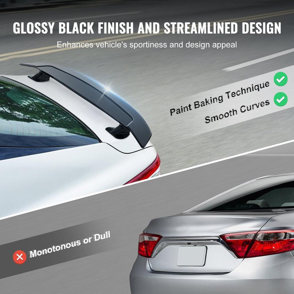 GT Wing Car Spoiler, 46.3 inch Universal Spoiler, Compatible with most Sedans and Coupes, High Strength ABS Material, Car Rear Spoiler Wing, Racing