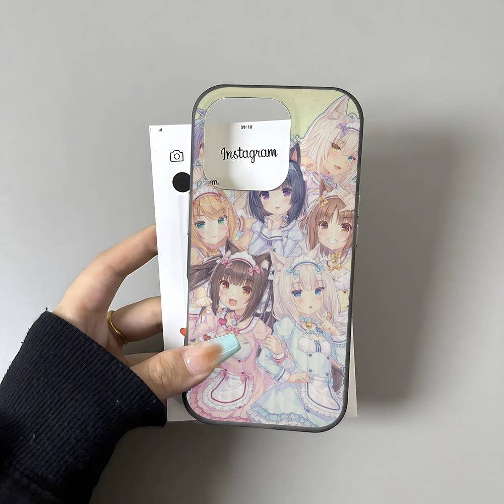 Chocola Nekopara Для IPhone 16 15 14 13 12 11 17 Pro Max Plus Волна Гофрированный Чехол для Телефона Защитный от Падений