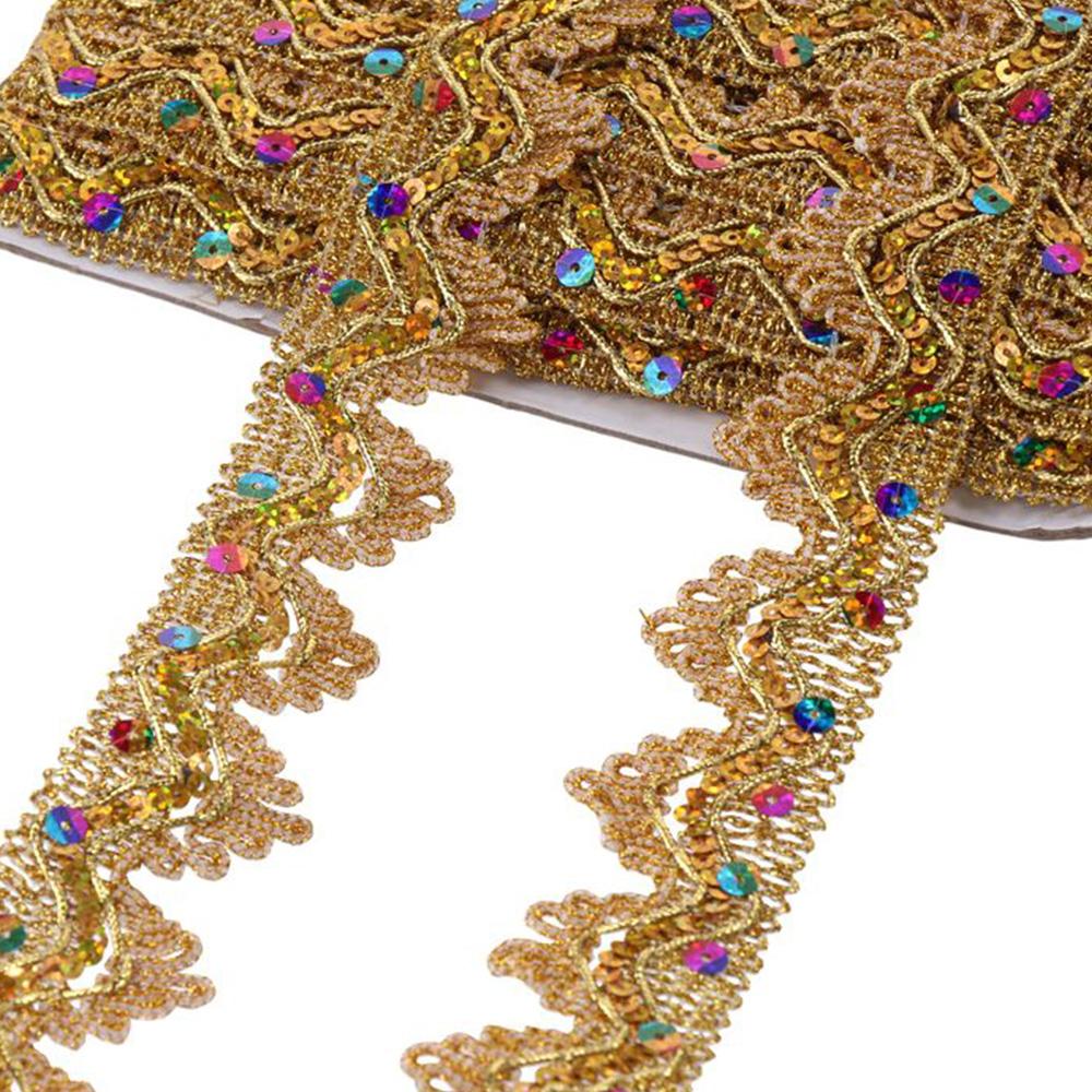 Кружевная отделка Пагода Кружево Пайеточная лента Треугольник Золотое шелковое кружево Волна Национальный костюм Свадебное платье