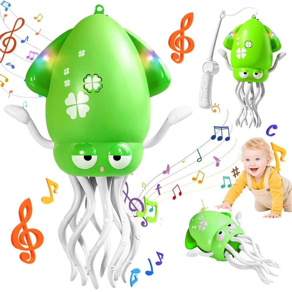 Dancing Squid [Suitable for Toddlers, Cats, and Small Dogs] Costand Dancing Squid, Educational Toy, Moving Squid Toy, Swaying Squid, Obstacle