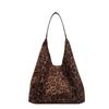 Ielgy Retro Fashion Leopard Print Tote Bag Korean Version Trendy Casual Large-Capacity One-Shoulder Female Bag