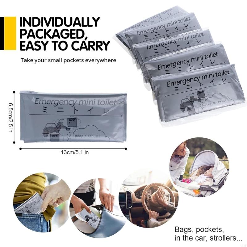 2025 New 10Pcs Portable Emergency Urine Bag with Super Absorbent Powder for Car Travel Camping Outdoor Activity