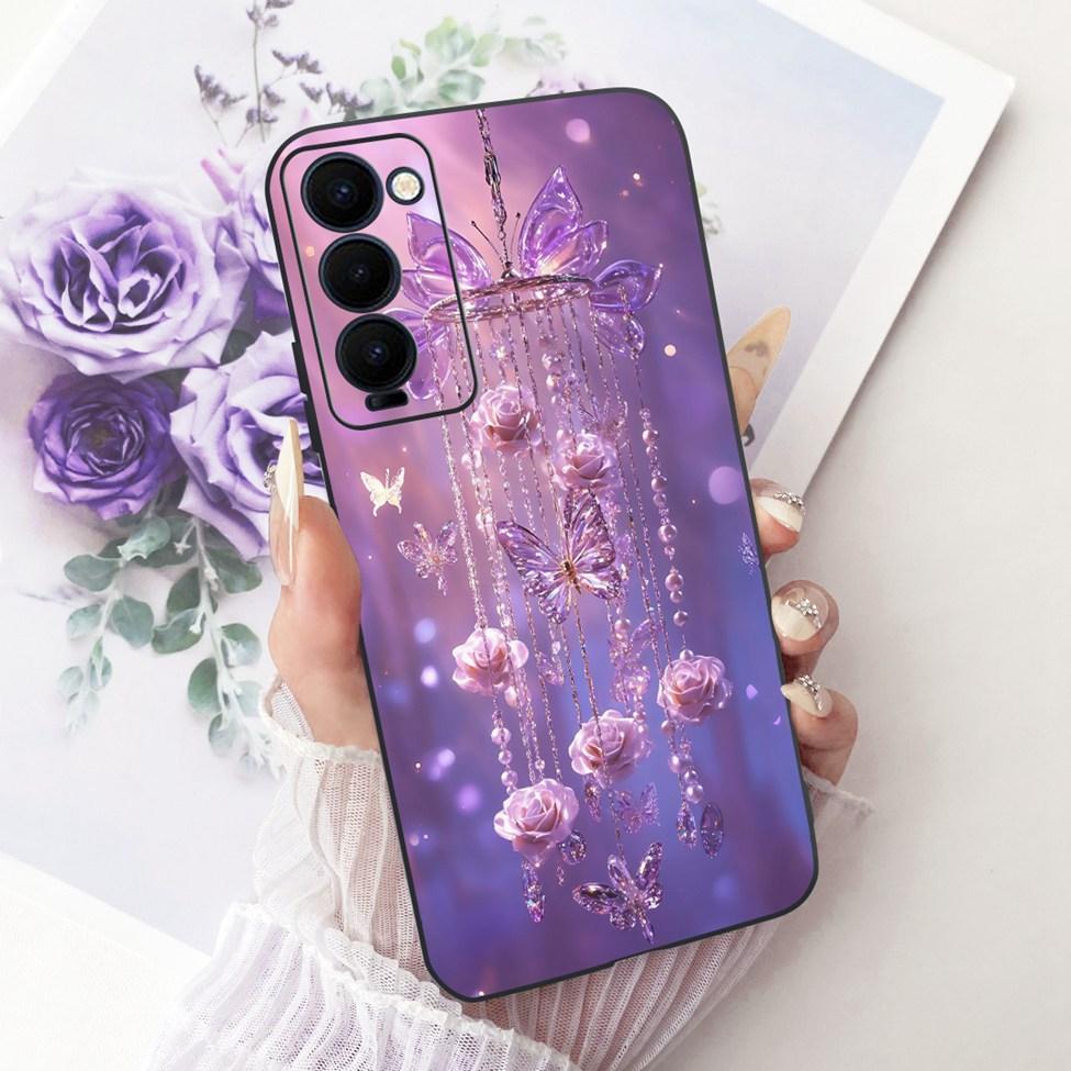 Case For Tecno Camon 18 Cover Cute Cat Fashion Butterfly Funny Painted Casing Tecno CH6 CH6n