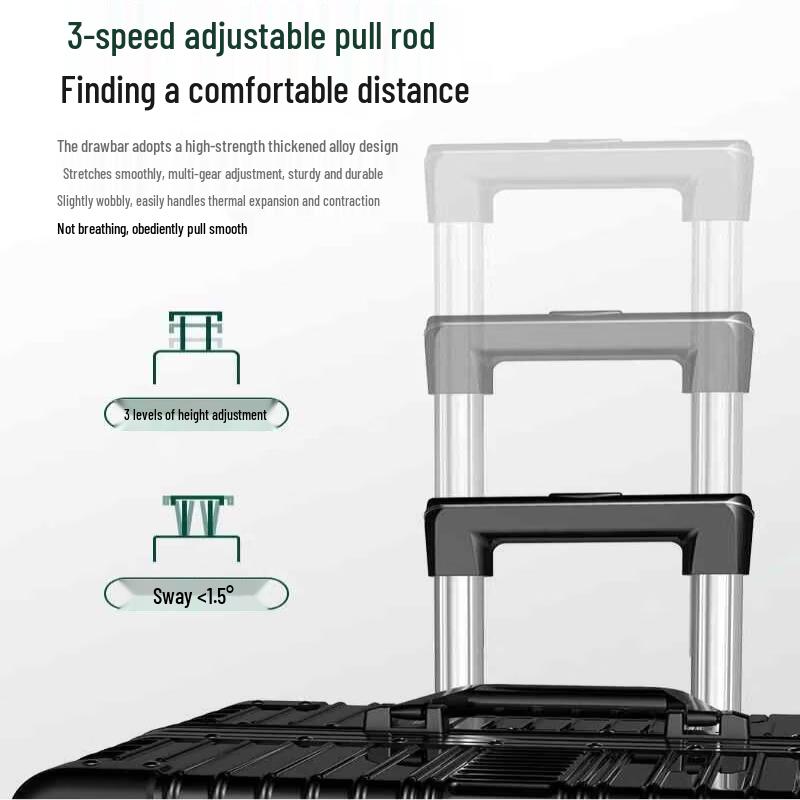 HANDUNYOU Durable Aluminum Frame Luggage with USB & Cup Holder