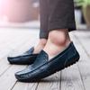 Cheap Moccasins for Men  Leather Shoes Lazy Shoes Casual Leather Shoes Blue Spiked Loafers
