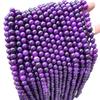 Deep Purple Chalcedony Imitation Lepidolite Round Beads for DIY Jewelry