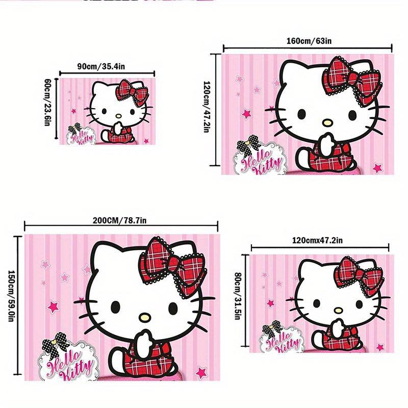 1 шт. Sanrio Hello Kitty Ковер для офиса с принтом русалки Прямоугольный коврик под стол, Идеальный декор для гостиной, спальни, кухни, Нескользящий пол