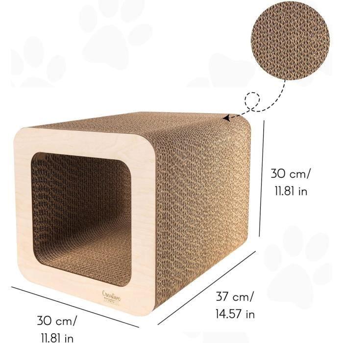 Когтеточка для кошки - CREATIVE PETS - Картонный домик - 37 x 30 x 30 см - Коричневый - Прочный