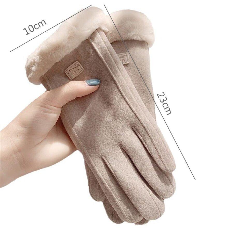Women's Winter Warm Gloves Faux Fur Cuff Touchscreen