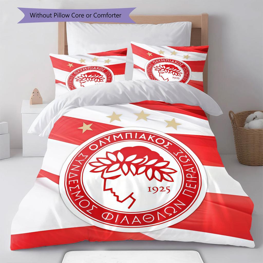 Olympiacos Bedding Quilt Set Quilt Cover Pillowcase Home Decoration Birthday Gift (1 * duvet cover + 2 * pillowcase, without core)
