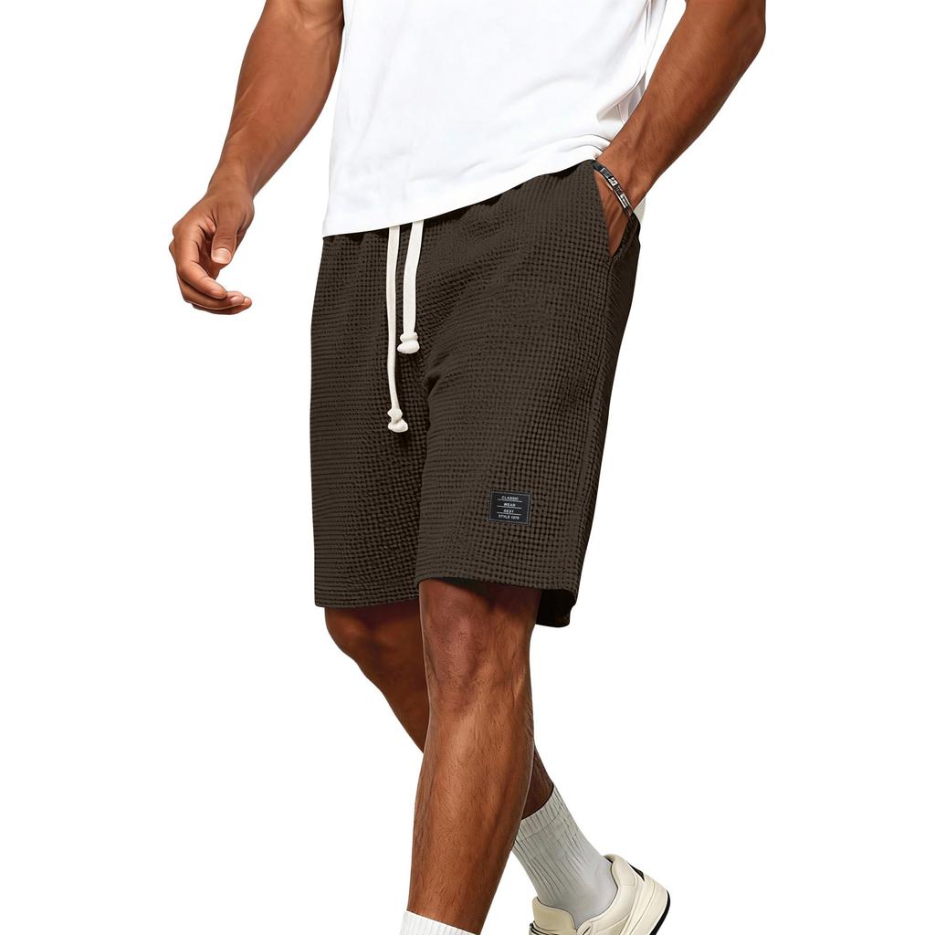 Men's Summer Drawstring Straight Leg Shorts Casual Loose Sports Shorts