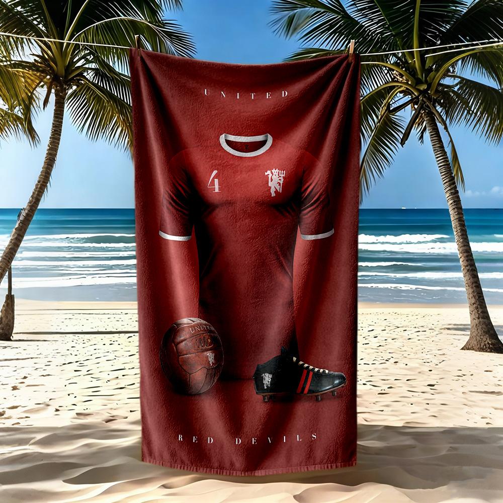 Manchester Beach Towel Super Soft Microfiber Quickdry Fabric Comfortable Lightweight Suitable For Swimming Gym Camping Yoga Vacation