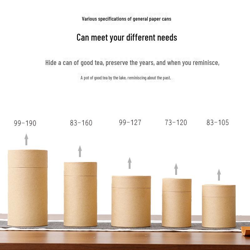 Universal Kraft Paper Tea Gift Box – Thick, Unprinted, Sealed Can Tube