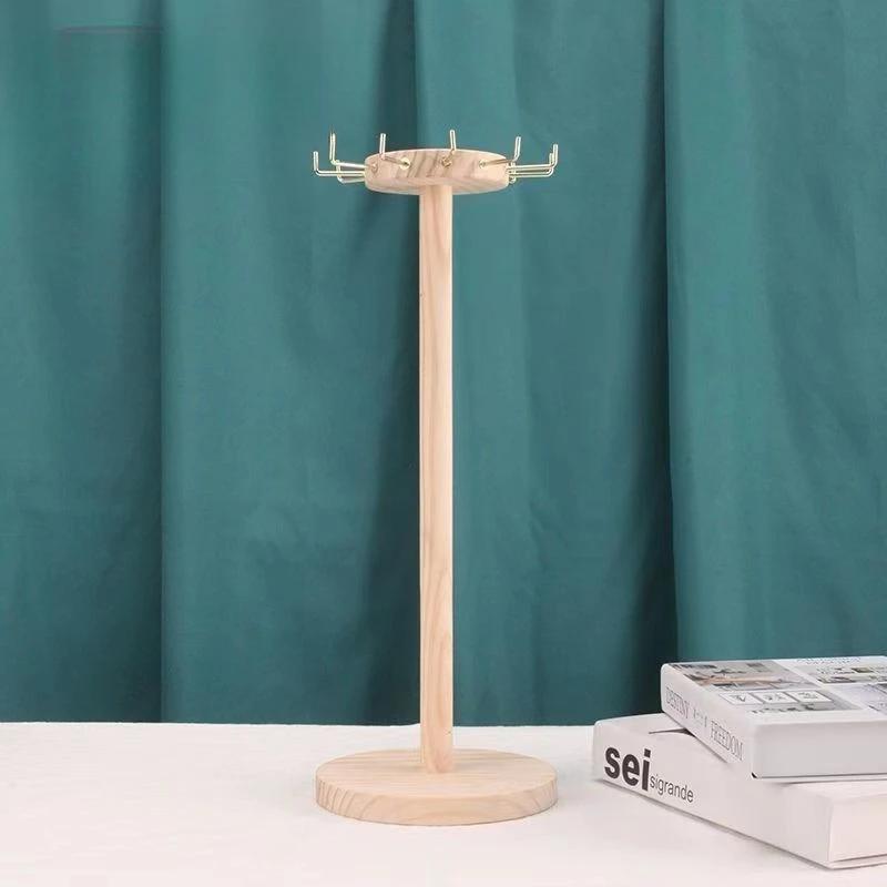 Creative Solid Wood Jewelry Organizer Display Holder Necklace Earrings Bracelets Display Stand Desktop Jewelry Storage Rack