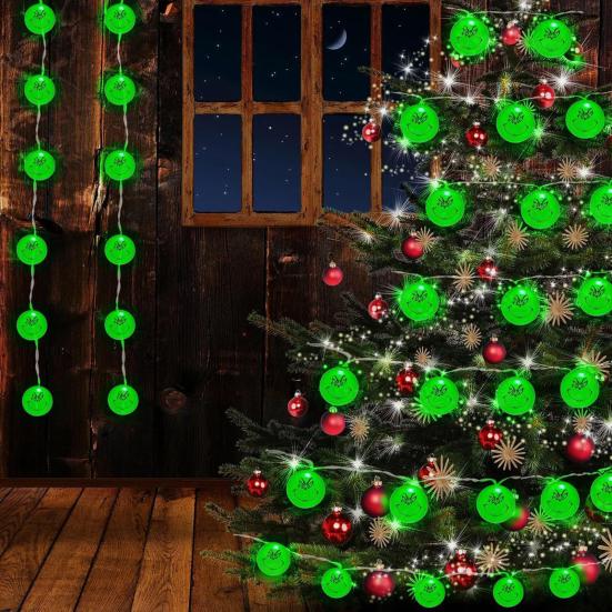 Holiday Party Supplies Christmas LED Decorative Light, Cartoon Character String Lamp Indoor Decor for Window Mantel, Festive Ornament, Home Decoration