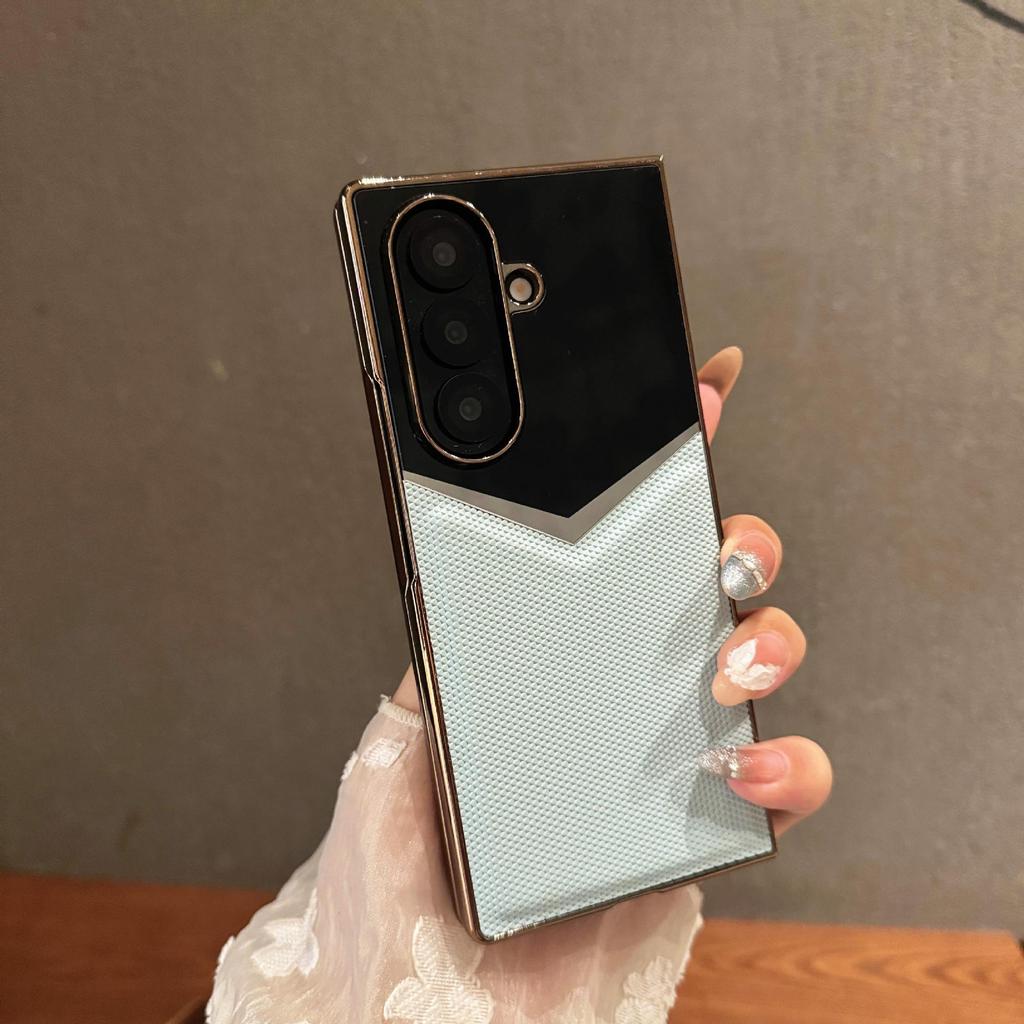 Премиальный чехол из муссовой кожи со встроенной пленкой для Samsung Z-Fold 7/6/5