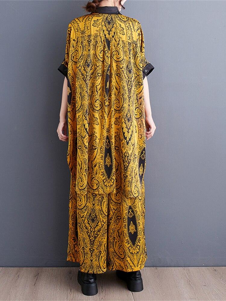 Xitao Новые женские комплекты из двух предметов с принтом и брюками WLD11383