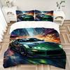 3pcs Green Sports Car Cover Set, 1 Cover + 2 Pillowcases (No Insert), Bedding for All Seasons, Bedding,Bedroom Decor yy250922071