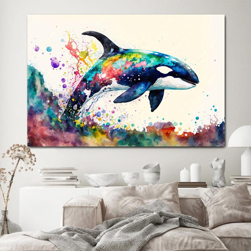 Синяя морская черепаха, холст, картина, кит, настенное искусство, морская жизнь, медведь гризли, ловящий рыбу, постеры, принты для украшения детской комнаты