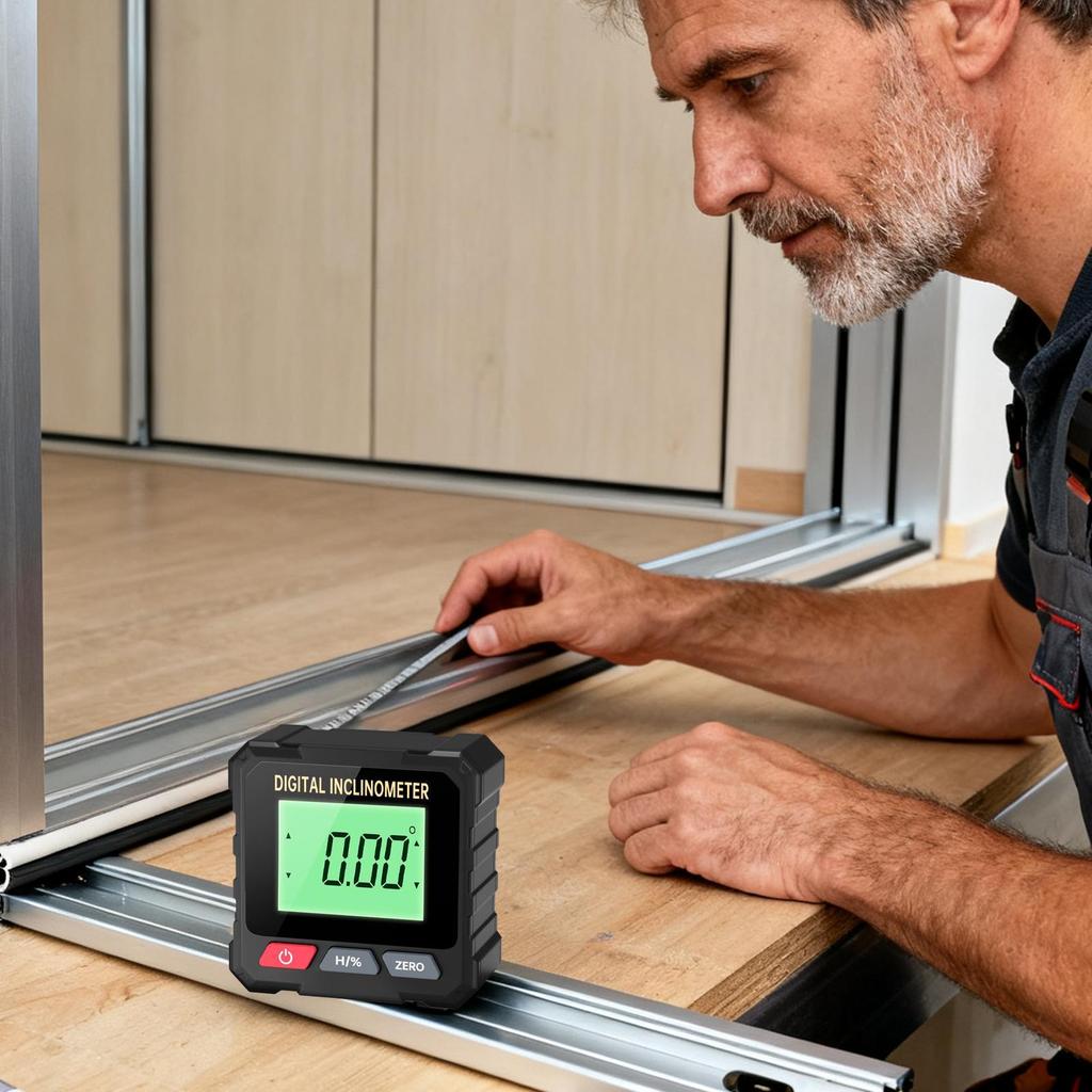 Цифровой инклинометр 4-сторонний измерительный инструмент с подсветкой Магнитный угломер для деревообработки Гольф Ремонт дома Дверь