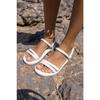 Marylan Women's White Vegan Leather Sandals