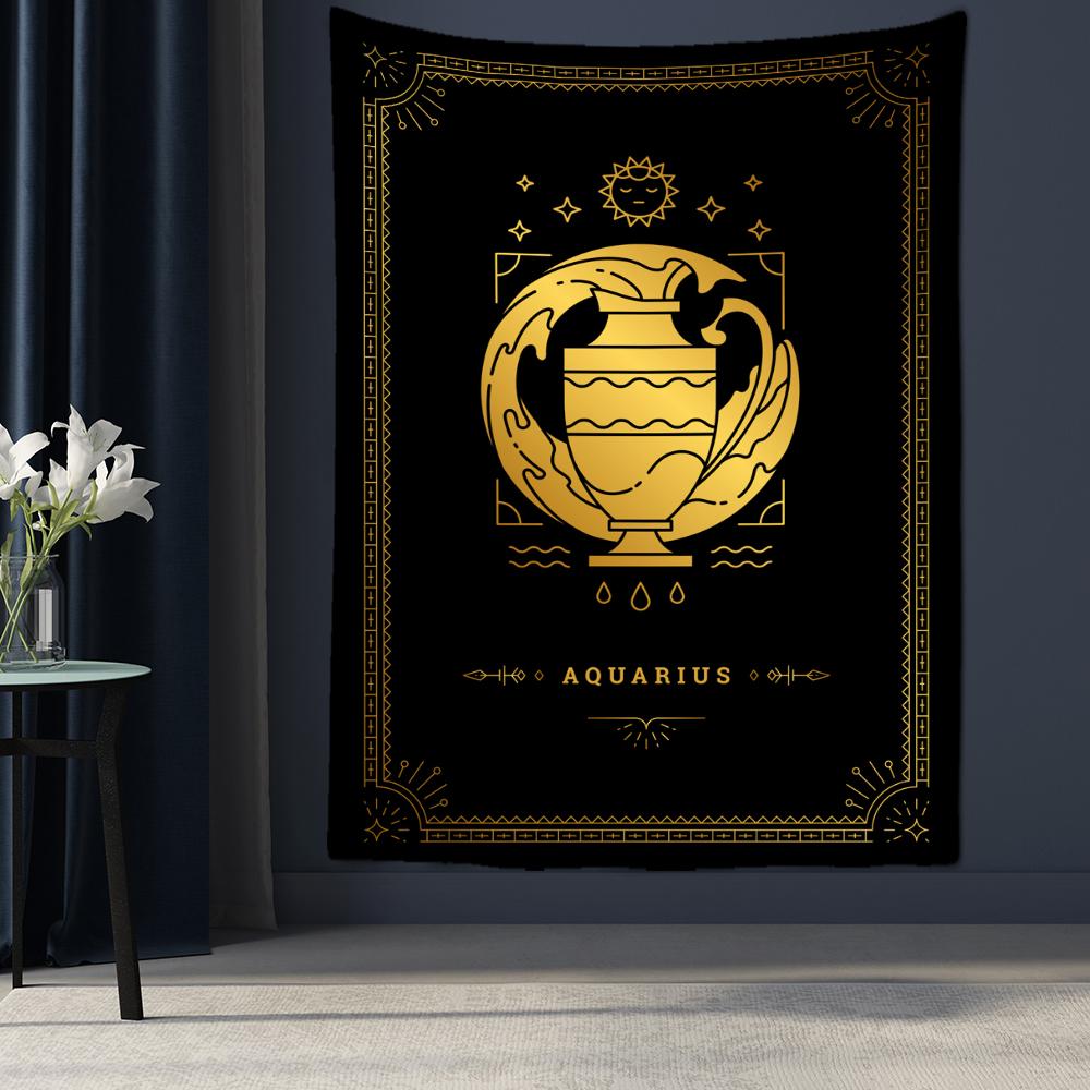Черно-белый гобелен созвездия Таро, настенный Гобелен, научная фантастика, психоделическая магия, богемный хиппи, домашний декор