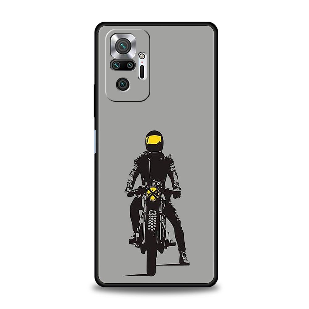 Чехол для телефона для Xiaomi Redmi Note 14 13 12 Pro Plus 5G 9S 9 10 11 4G 14C 13C 12C 10C 9C 9A Мягкий чехол Крутой мотоцикл